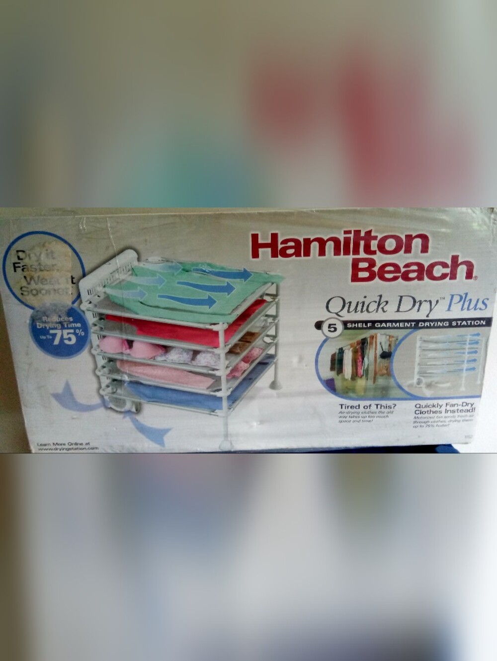 NIB Hamilton Beach Quick Dry Plus 5 Shelf Garment Laundry Rack Station SEALED!